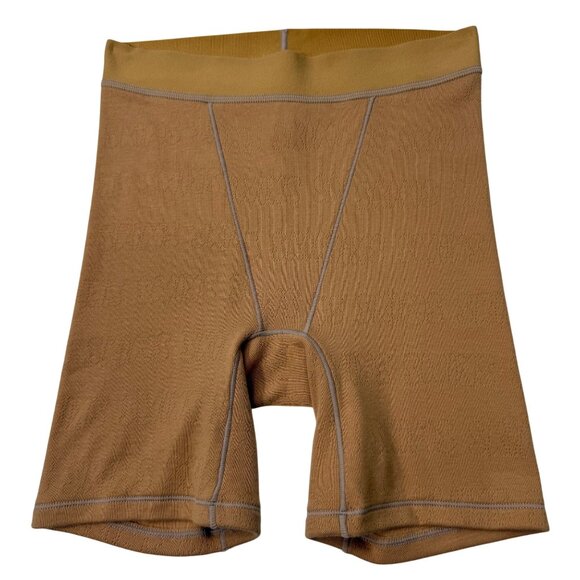 SKIMS Pointelle Logo Boxer Shorts NEW Ochre XS - Picture 1 of 8